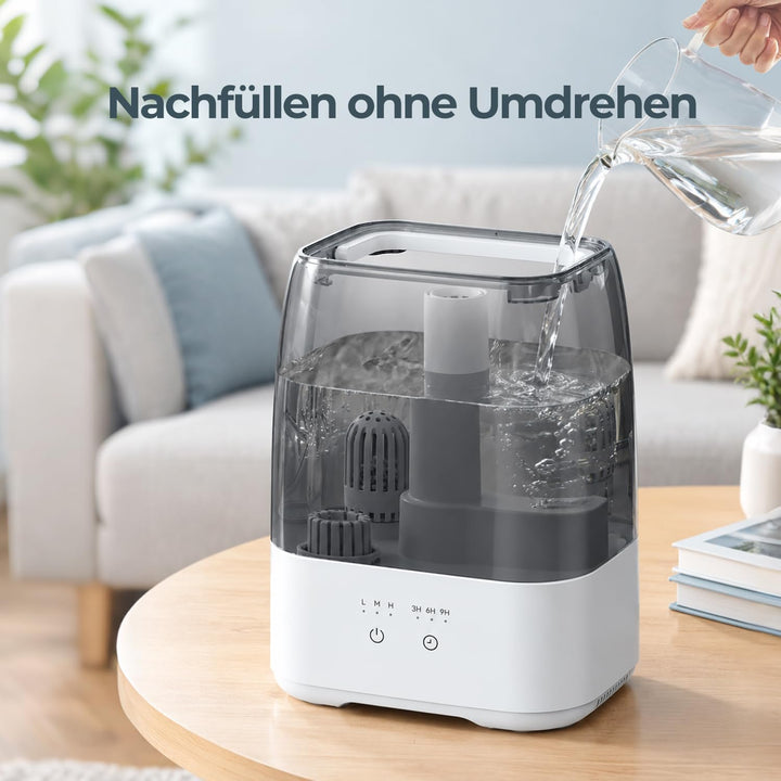 ROSEKM Luftbefeuchter Schlafzimmer, 3,5 L, Top-Fill mit Wasserfilter, leise