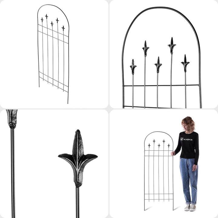 KADAX Metall Rankgitter 50 x 140 cm, 1 Stück, Kletterhilfe für Pflanzen, Rankspalier aus pulverbesch