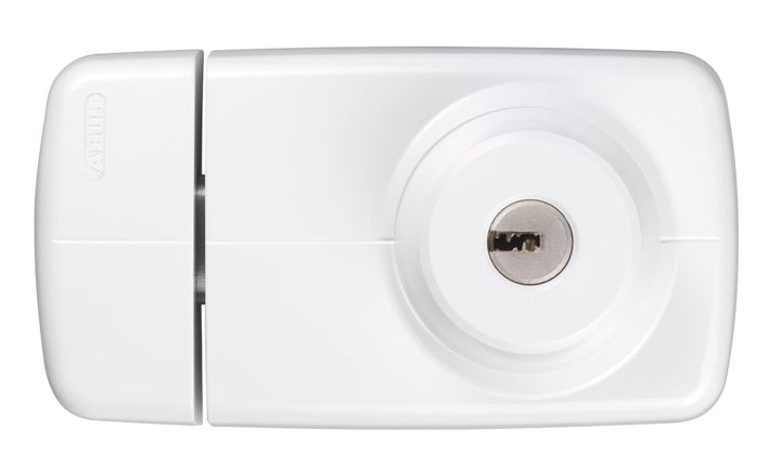 ABUS Tür-Zusatzschloss 7025 mit beidseitigem Zylinder, weiss, 53297, Weiss