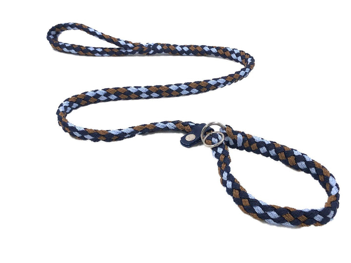HWP Agility Leine Retrieverleine mit Halsband + Zugstop, Handgeflochten 12mm x 150cm, Liverpool
