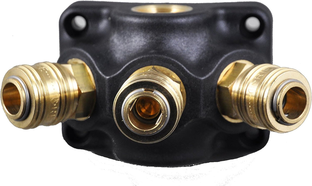 Druckluft- Verteiler Wanddose 3 x G 1/2" mit Kupplungen