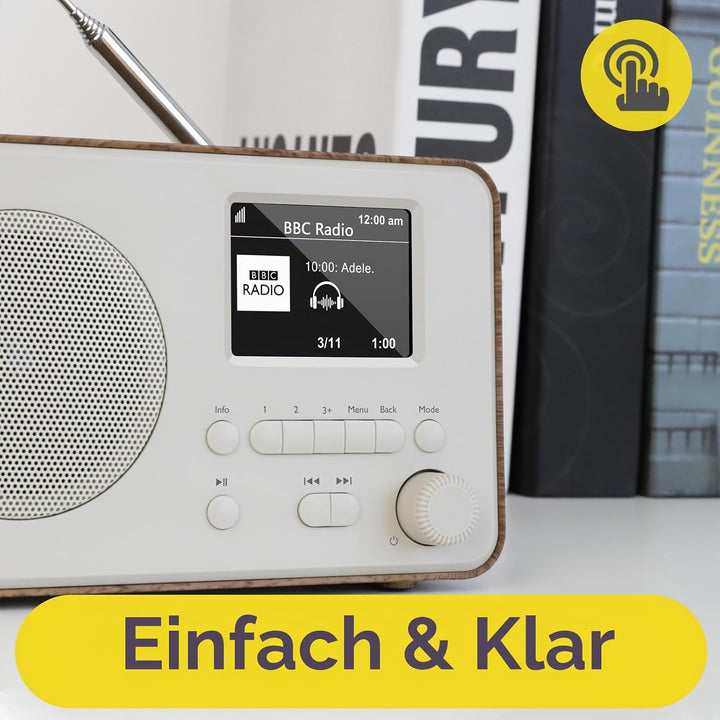 LEMEGA DR3-Max DAB/DAB+/UKW-Digitalradio – Bluetooth-Streaming, tragbares Radio mit 2,4-Zoll-Farbdis