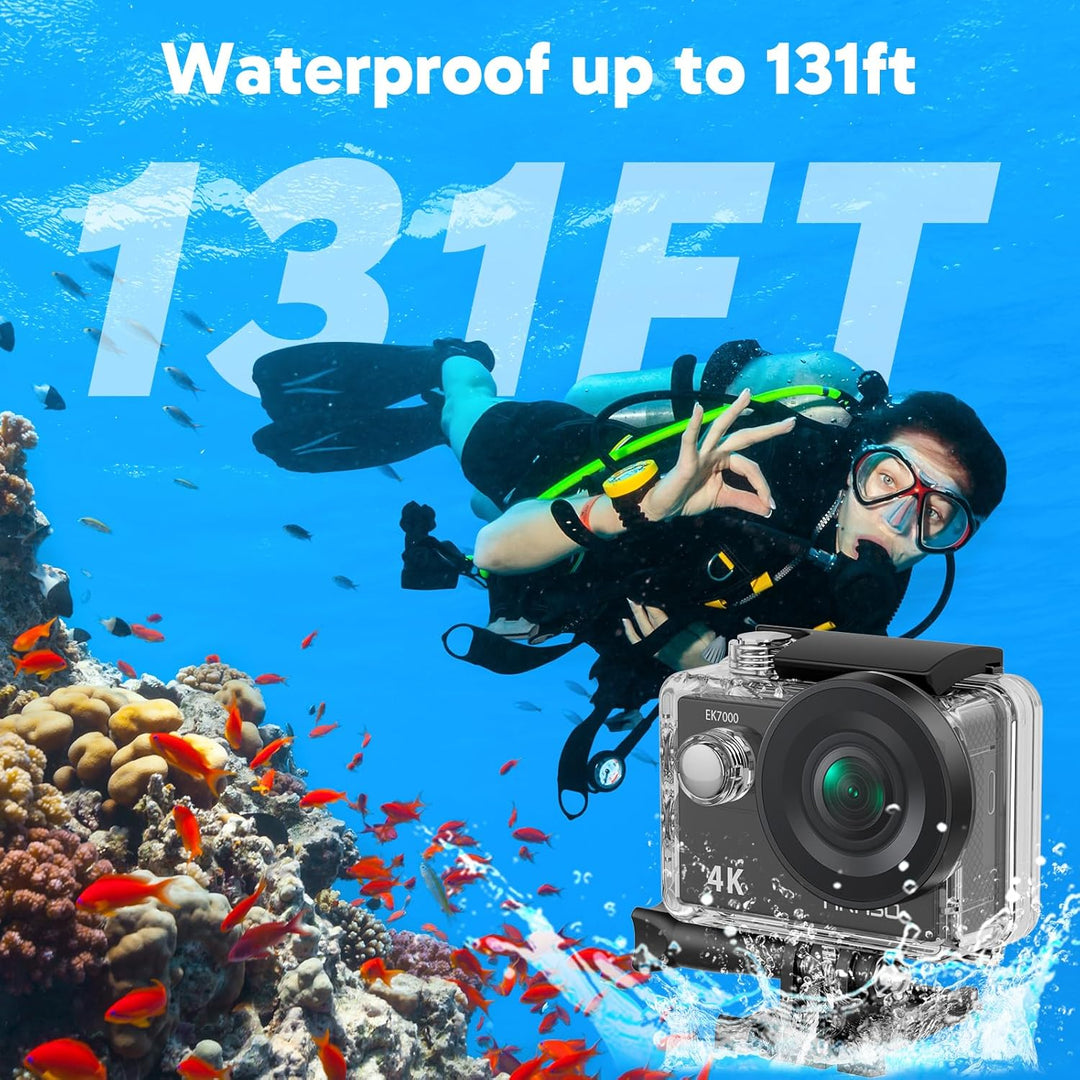 AKASO Sportkamera 4K 30 fps 20 MP WiFi – 4K Kamera wasserdicht bis 30 m mit Stabilisierung (EIS), 4