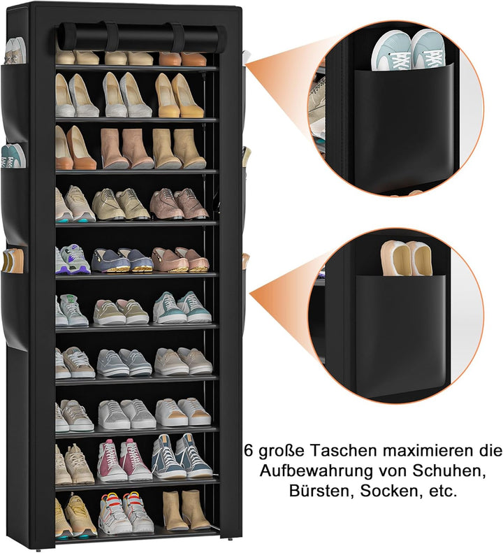 OYREL Schuhregal 11 Ebenen, Grosse Schuhschrank Hoch für 36-41 Paare Schuhe, Schuhaufbewahrung mit s