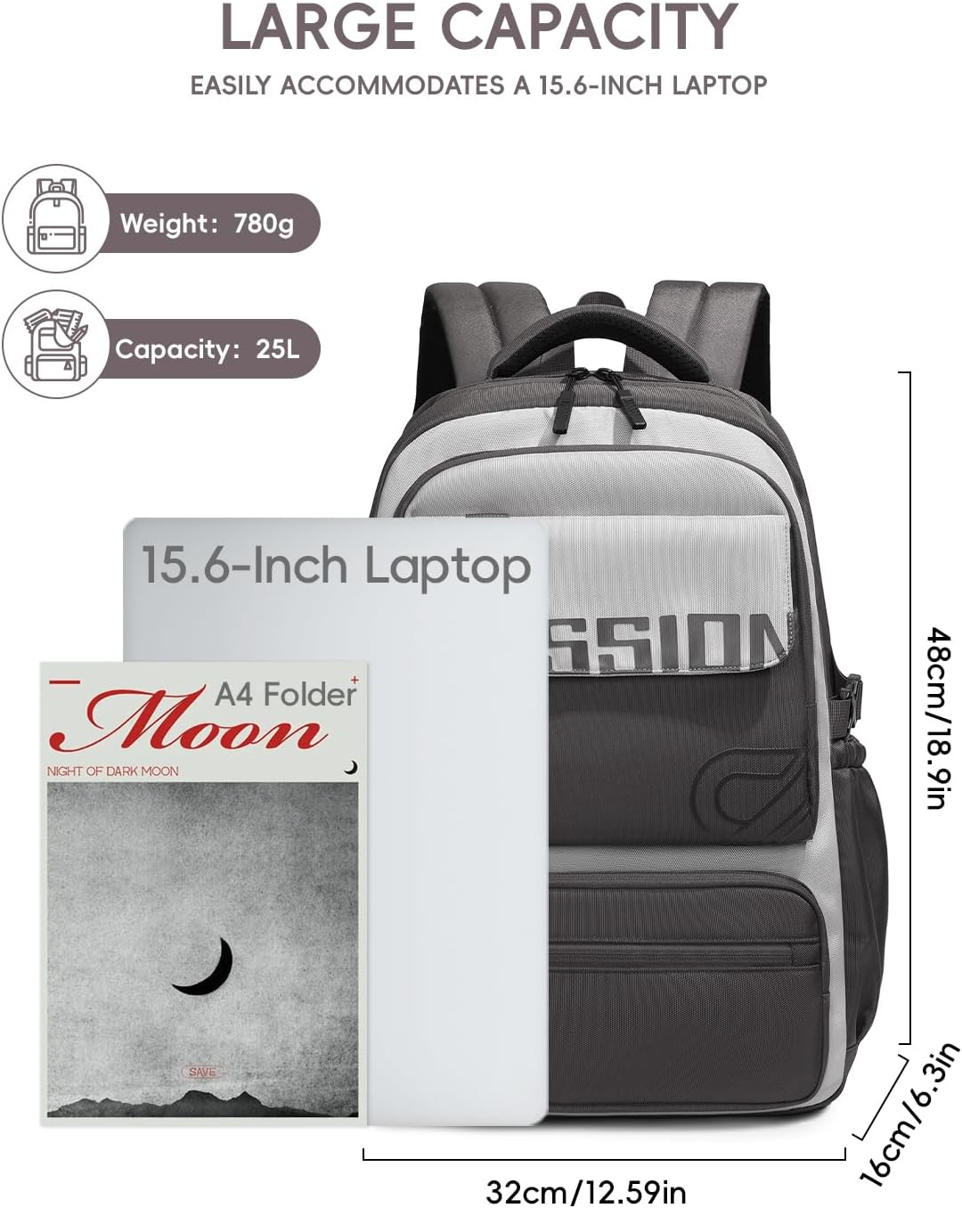 Amythe Schulrucksack Jungen Teenager 10-18 Jahre, Gross Rucksack Junior mit Laptopfach für Oberstufe