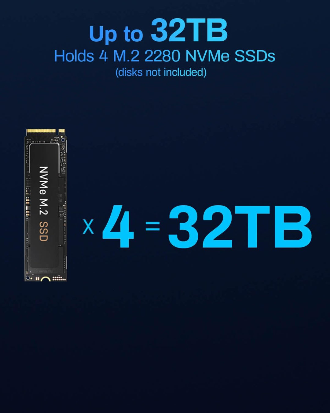 TERRAMASTER F4 SSD NAS Storage - 4Bay All SSD NAS Server N95 QuadCore CPU, 8GB DDR5 RAM, 5GbE Port,