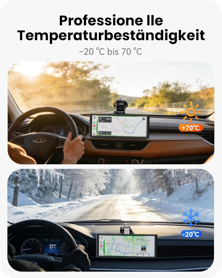 9,26" Wireless Car Play Display für Apple CarPlay & Android Auto – Tragbares Auto-Display mit Rückfa