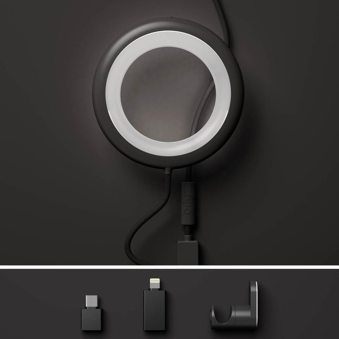 Bily LED-Leselampe, tragbar und nomadisch, schwarz – 3 Helligkeitsstufen, ohne Batterie oder Akkus,
