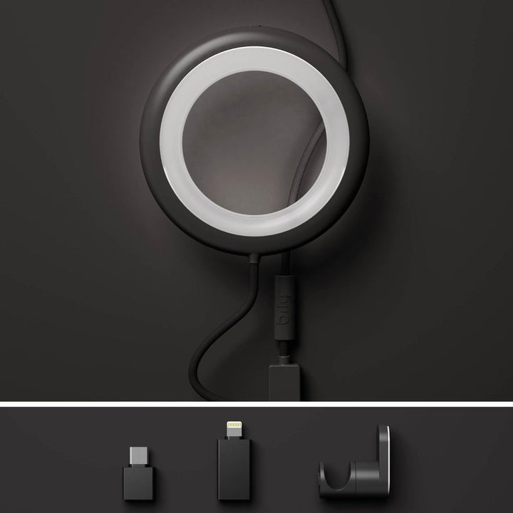 Bily LED-Leselampe, tragbar und nomadisch, schwarz – 3 Helligkeitsstufen, ohne Batterie oder Akkus,