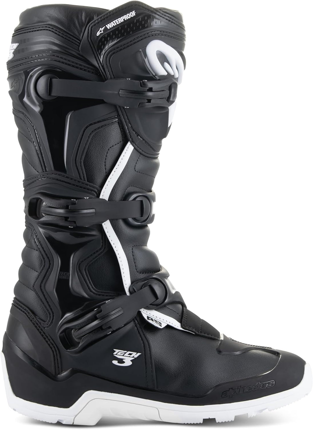 Alpinestars Motocross-Stiefel Tech 3 Enduro Waterproof Schwarz Gr. 40.5 40 Schwarz/Weiss, 40 Schwarz