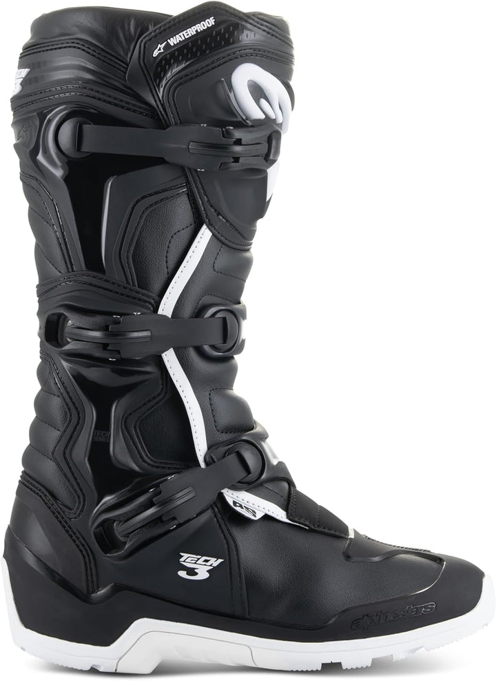 Alpinestars Motocross-Stiefel Tech 3 Enduro Waterproof Schwarz Gr. 40.5 40 Schwarz/Weiss, 40 Schwarz