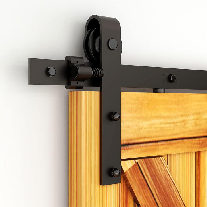 WOLFBIRD 365cm/12ft Schiebetürbeschlag Set Schiebetürsystem mit Bodenführung für Doppeltüren - Türbe