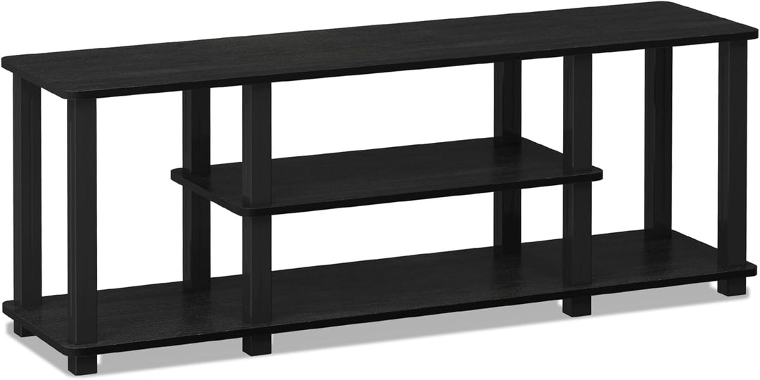 Furinno Entertainment/TV-Regal mit unterschiedlichen Ablageflächen, Americano/Schwarz, 29.72 x 111.2