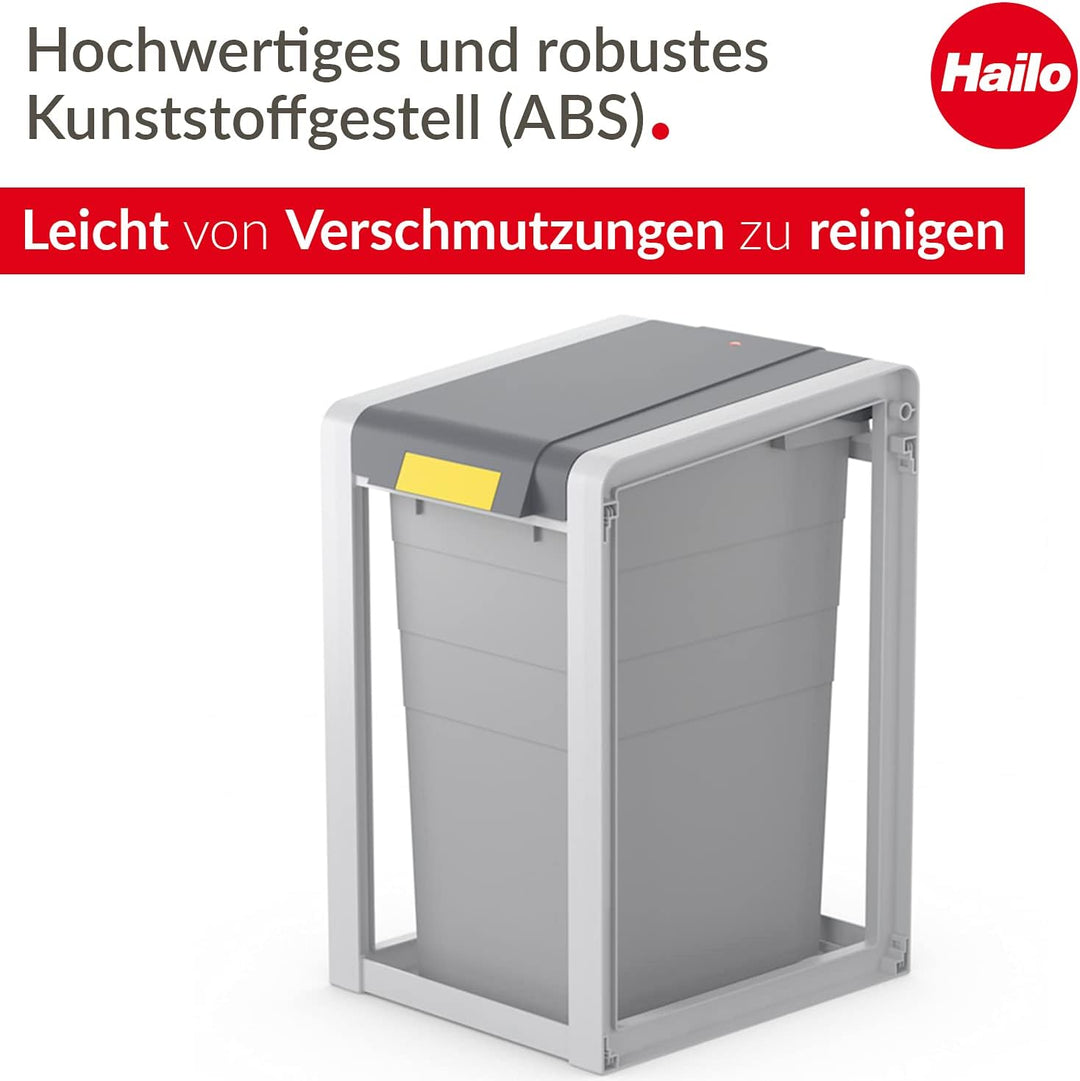 Hailo ProfiLine Öko XL Mülltrennsystem (Basiseinheit, 38 Liter, robustes Gestell, aus Kunststoff, he