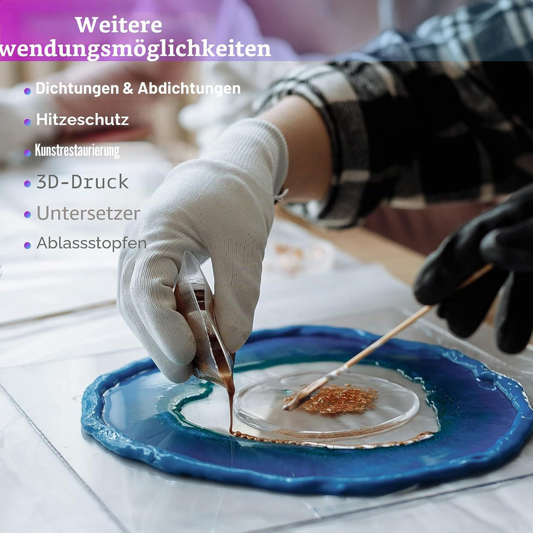 LET'S RESIN Silikonknete, 0,5 kg/40 A Silikonformen-Set, ungiftig, stark und flexibel, einfaches 1:1