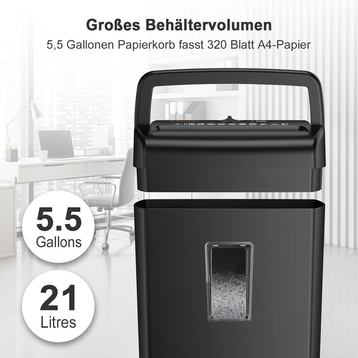Bonsaii Home Office 10-Blatt Aktenvernichter, Kreuzschnitt Schredder für Papier und Kreditkarten, Si