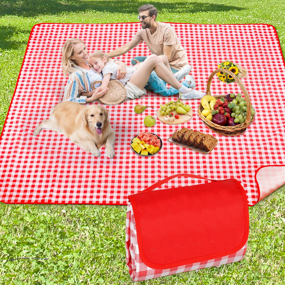Picknickdecke 200x200 cm, Sandfest Stranddecke Wasserdicht Campingdecke, Waschbar Leichtgewicht mit