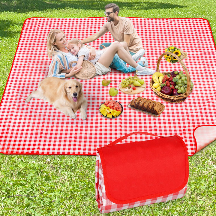 Picknickdecke 200x200 cm, Sandfest Stranddecke Wasserdicht Campingdecke, Waschbar Leichtgewicht mit