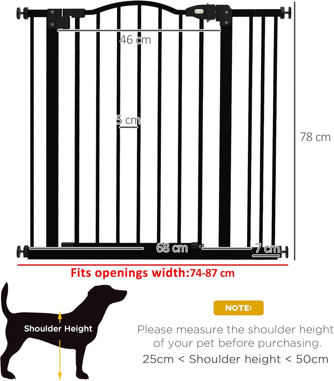 PawHut 78 cm Indoor-Hundegitter, Sicherheits-Hundegitter, 74-87 cm dehnbares Hundegitter mit doppelt