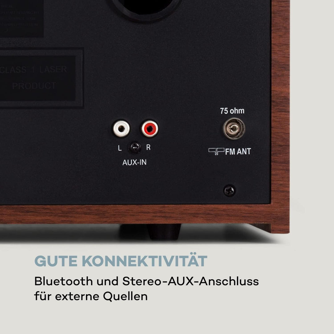Auna Tragbarer DAB-Radio-CD-Player für Zuhause, FM/DAB/DAB+ Radio mit Bluetooth + AUX, Stereoanlage,
