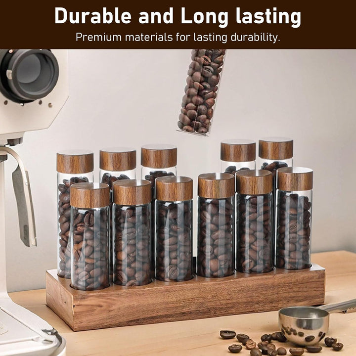 Kaffeebohnen-Aufbewahrungsröhrchen Einzeldosis, 6PCS oder 12PCS Kaffeebohnenkeller, Dosierglasfläsch
