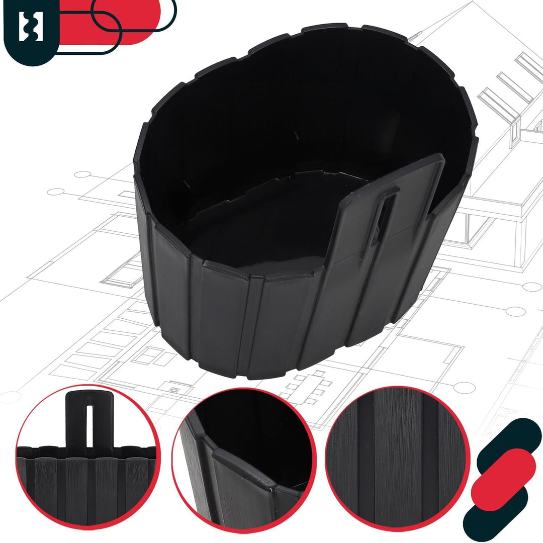 KOTARBAU® 6er Set Blumenkasten Balkon - Wandampel - Blumentopf - 20x14cm H: 13cm Anthrazit - Wandamp