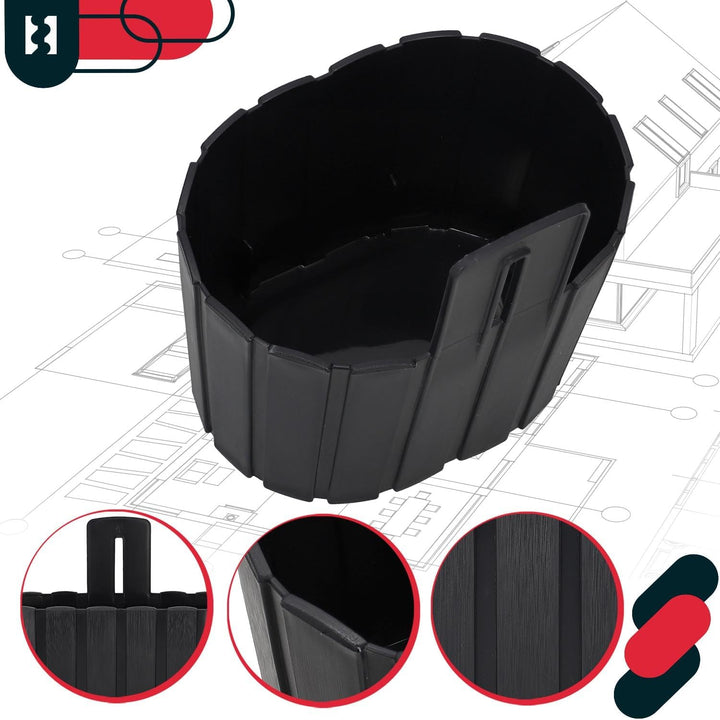KOTARBAU® 6er Set Blumenkasten Balkon - Wandampel - Blumentopf - 20x14cm H: 13cm Anthrazit - Wandamp