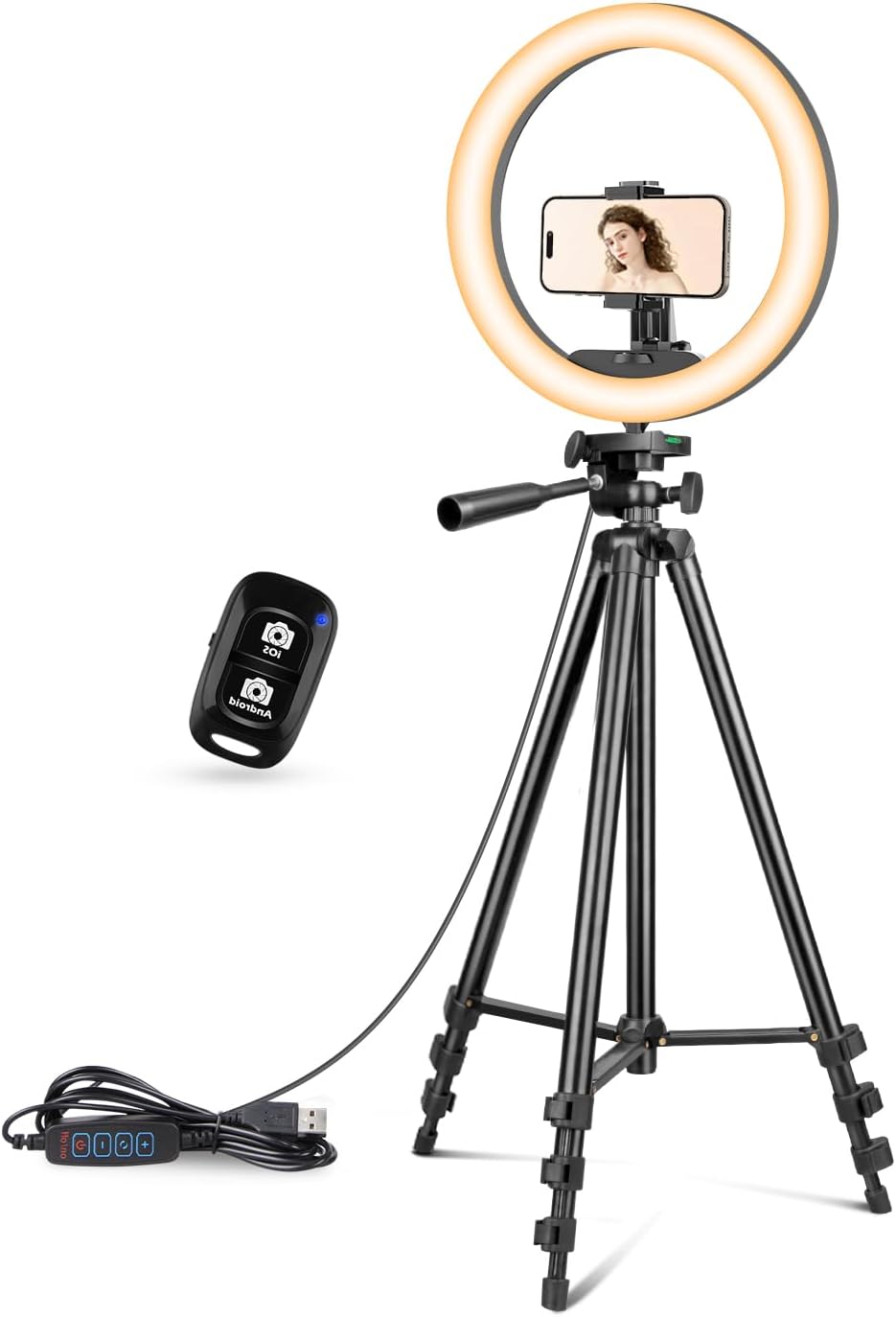 UBeesize Ringlicht mit Stativ, 12 Zoll Selfie Ringlicht mit 50 Zoll Stativ für Live Stream/Makeup/Yo