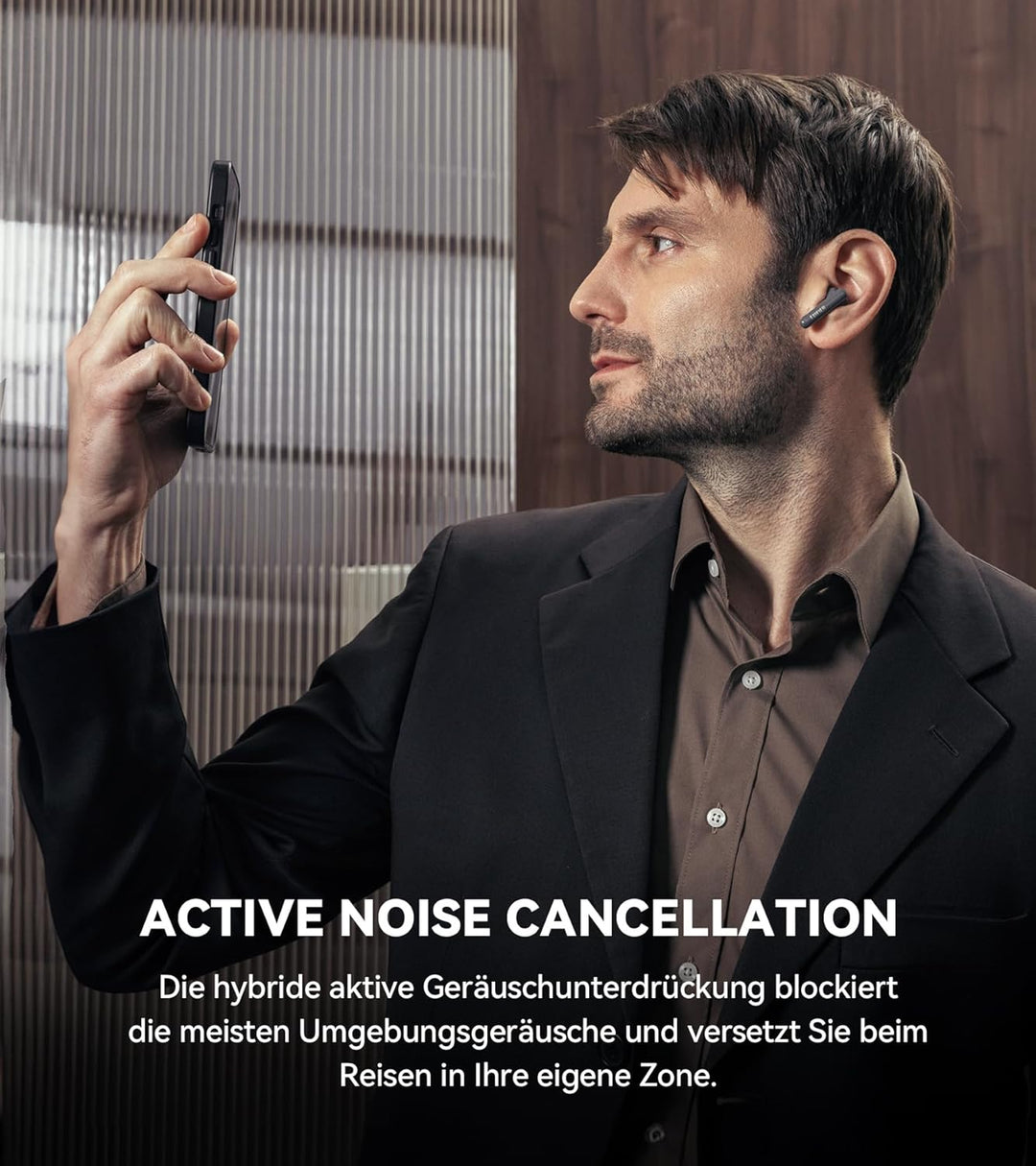 Edifier X5 Pro Kopfhörer mit aktiver Geräuschunterdrückung mit KI-verbesserten Anrufen, Transparenz,