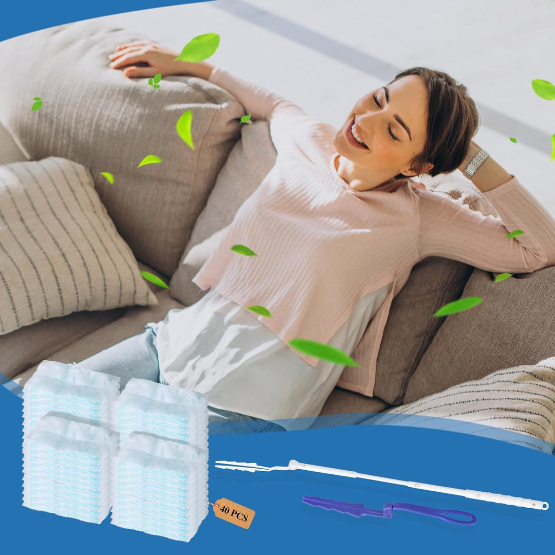 42 Stück Swiffer Staubmagnet Nachfüllpack Set,Swiffer Staubwischer mit 2 Handgriff, Staubwedel für S