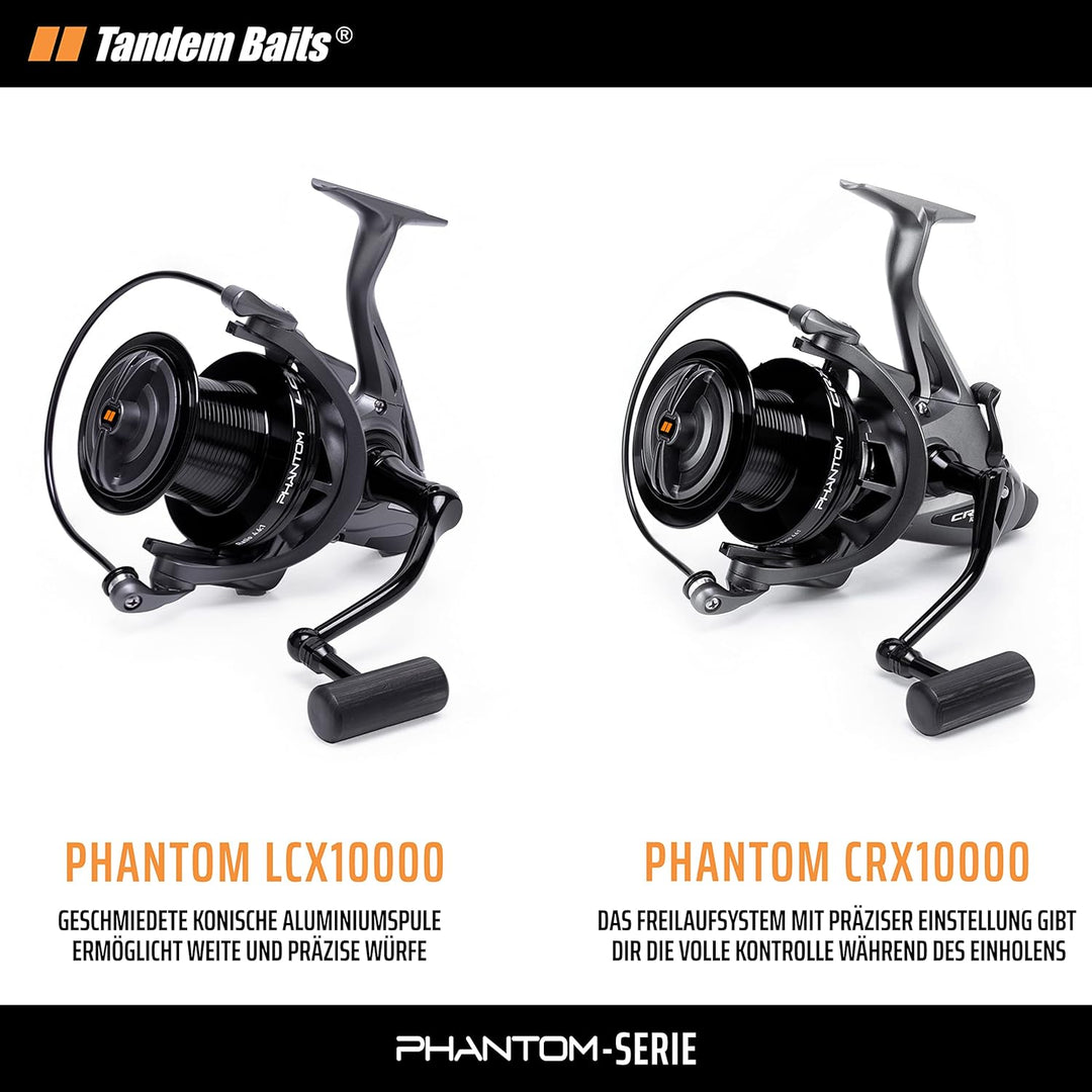 Tandem Baits Phantom LCX10000 Angelrolle | Freilaufrolle mit 8+1 Kugellagern & Schneckenrad-Getriebe