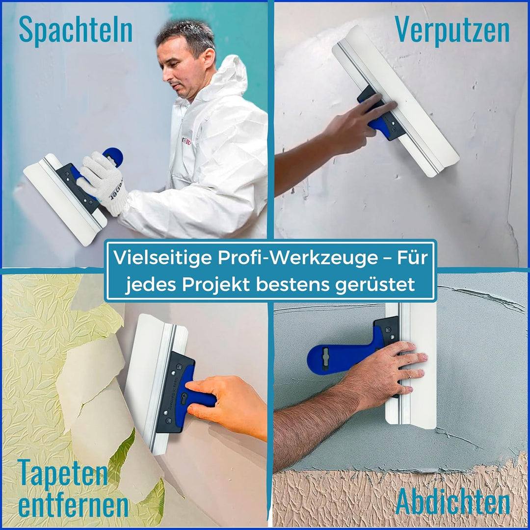 BACHSAM® Made in Germany hochwertiger Flächenspachtel 600mm breit - Profi Fassadenspachtel zum Spach