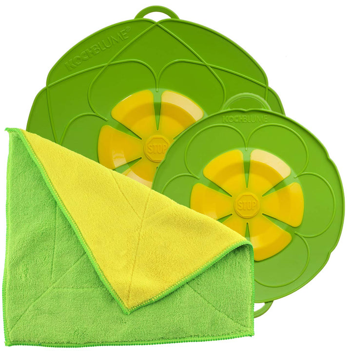 Kochblume Spar-Set für Töpfe von 14 bis 24 cm mit Microfasertuch als Set in der bunten Box | Silikon