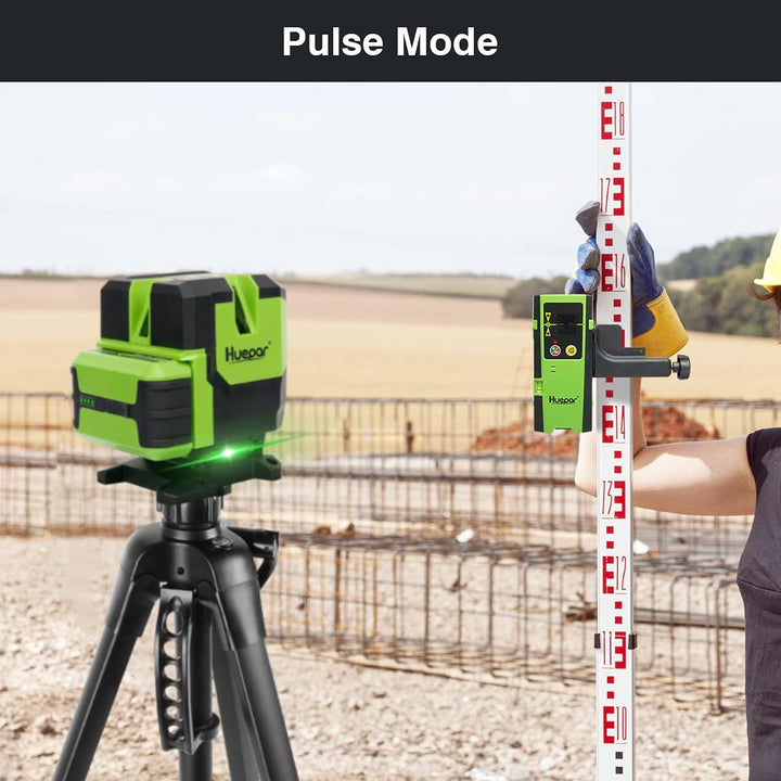 Huepar Multi-Linie Kreuzlinienlaser-4 Vertikale und eine 360° Horizontale Linien mit Lot, grünem Kre
