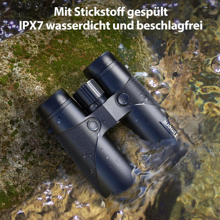 10x42 Fernglas Erwachsene Jagd Vogelbeobachtung: Timorn Ferngläser Wasserdicht mit Trageriemen, Tasc