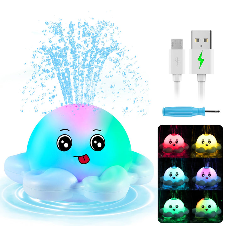 Gigilli Octopus Bath Badewannenspielzeug Baby Badespielzeug,Wiederaufladbares Oktopus Badewanne Spie