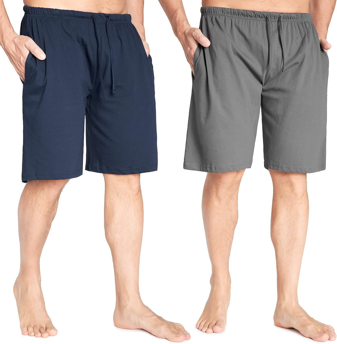 CityComfort Pyjama Shorts Herren, Kurze Schlafanzughose Herren mit Seitentaschen & Elastischem Bund