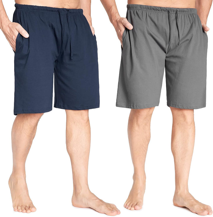 CityComfort Pyjama Shorts Herren, Kurze Schlafanzughose Herren mit Seitentaschen & Elastischem Bund