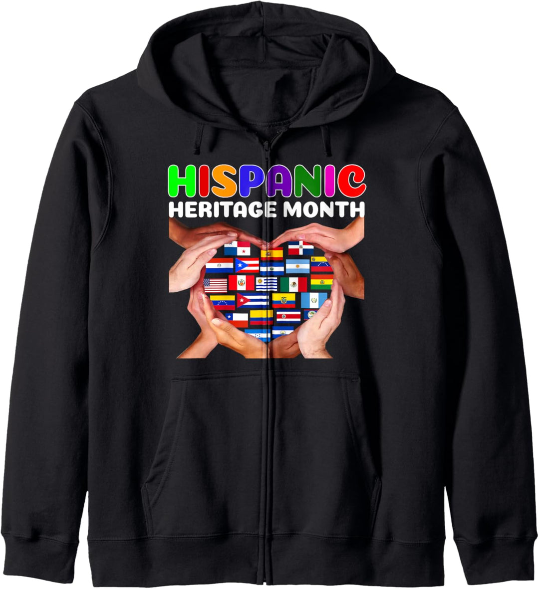 Hispanic Heritage Month Alle Länder Herzhände Kapuzenjacke