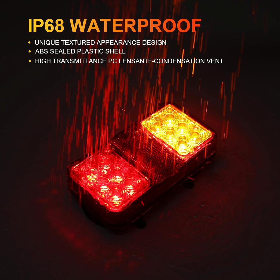 LED Anhänger Rückleuchter Set, 12/24V Magnetische drahtlose LED Wasserdichte Rückleuchten, Anhänger