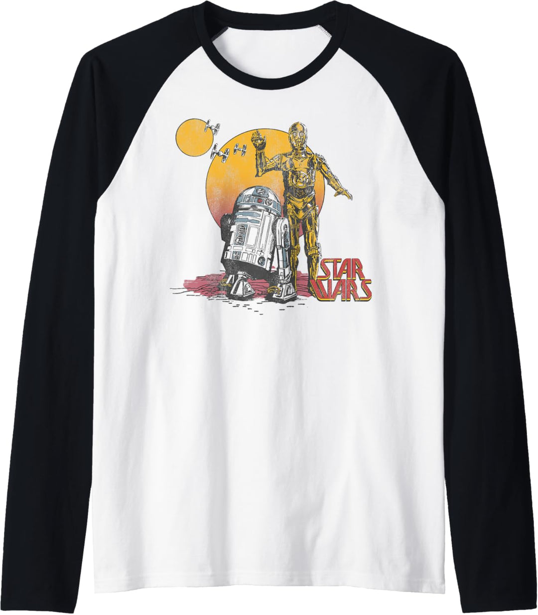 Star Wars R2-D2 And C-3PO Sunset Portrait Raglan
