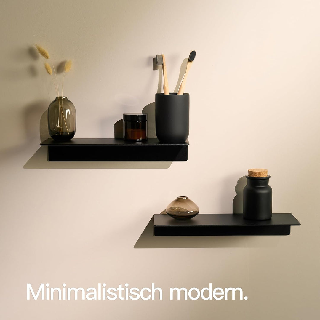 Designfabrik Hamburg Wandregal ohne Bohren | Duschregal selbstklebend | Ablage für Bad, Gästebad, Kü