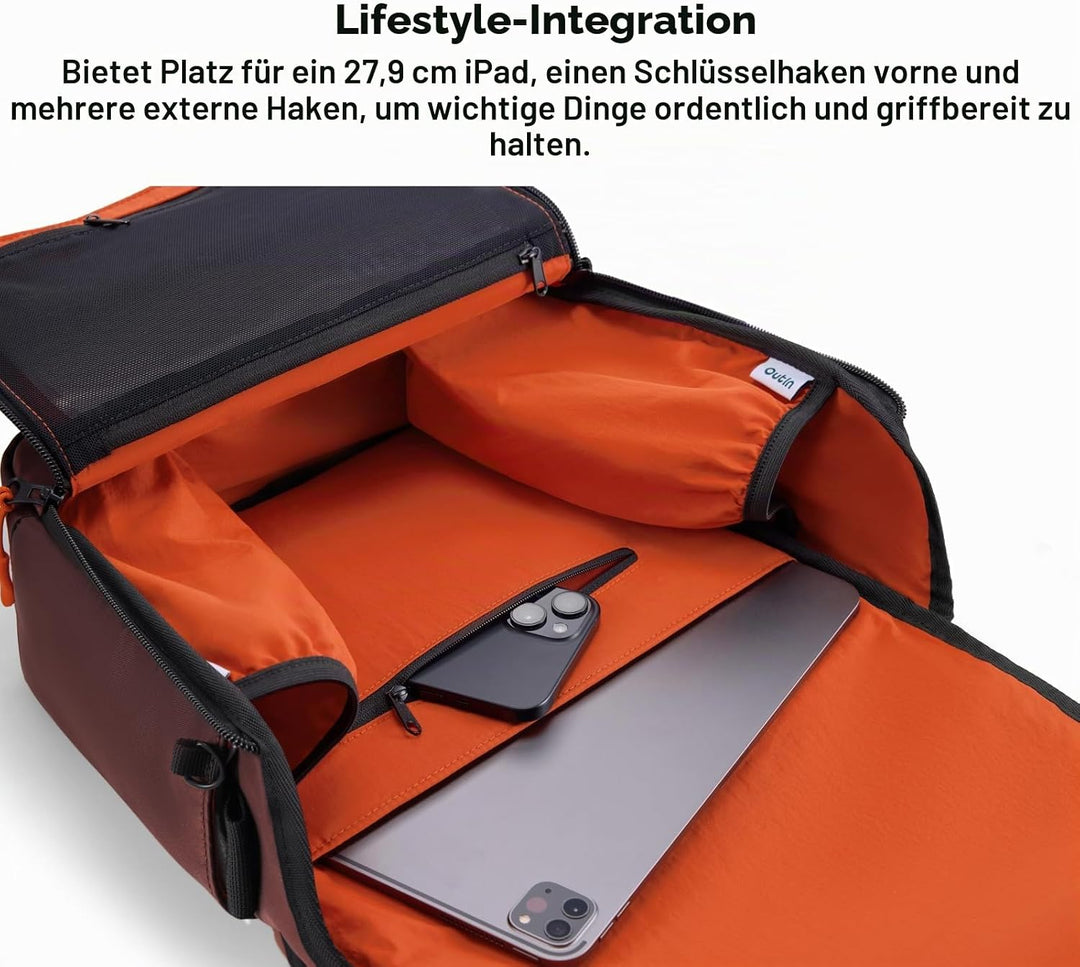 OutIn Flex Messenger Bag, Nylon Schultertasche und Reise Umhängetasche für Damen und Herren, Kompati