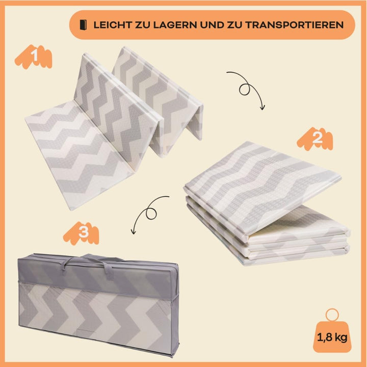 Baby-Spielmatte, faltbar, sensorisch, wasserdicht, ungiftig, wendbar. Vielseitige Matte, perfekt zum