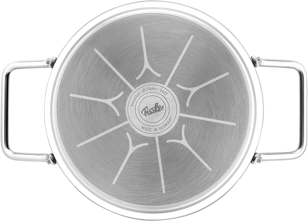 Fissler Adamant / Aluminium-Kochtopf (Ø 24 cm, 4,9L) Töpfe-beschichtet mit Metall-Deckel, antihaften
