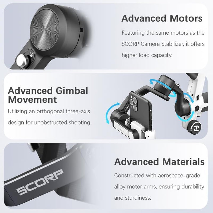 Feiyu [Offiziell] SCORP Mini-P Handy Gimbal, 3-Achsen-Stabilisator für Smartphone, VLOG-, YouTube- &