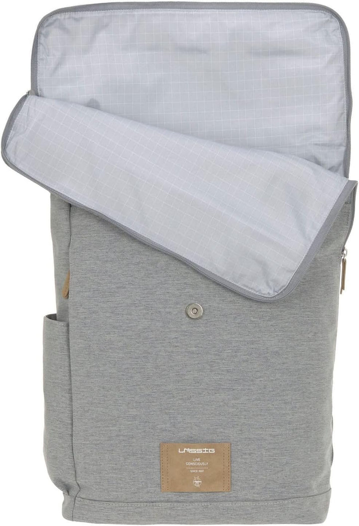 LÄSSIG Green Label Rolltop Backpack Grey Melange