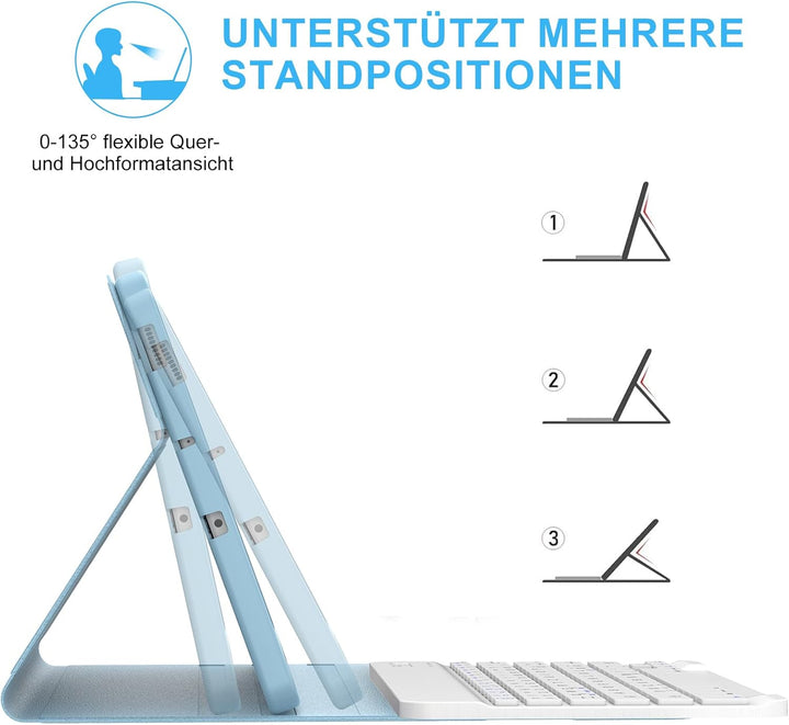 IVEOPPE Tastatur für Samsung Galaxy Tab S6 Lite 2024, Hülle mit Tastatur Galaxy Tab S6, Bluetooth Ma