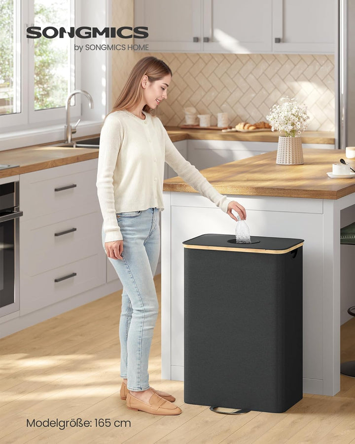 SONGMICS Pfandflaschen-Sammelbehälter, 95 L Pfandflaschen-Behälter, Flaschensammler Leergut, Recycli
