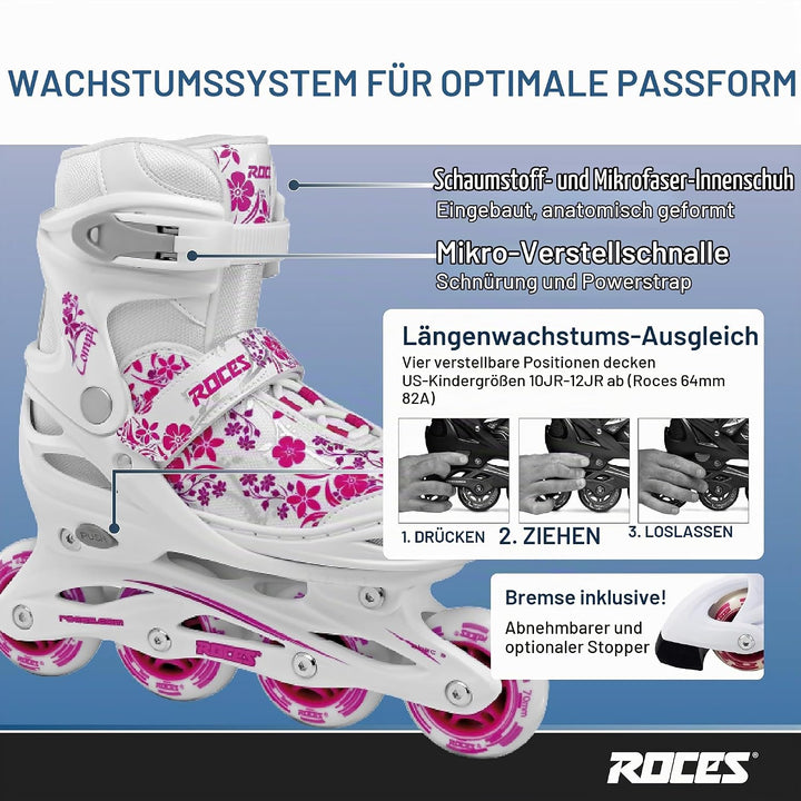 Roces Mädchen Inline-skates Compy 8.0 26-29 white/Violet, 26-29 white/Violet